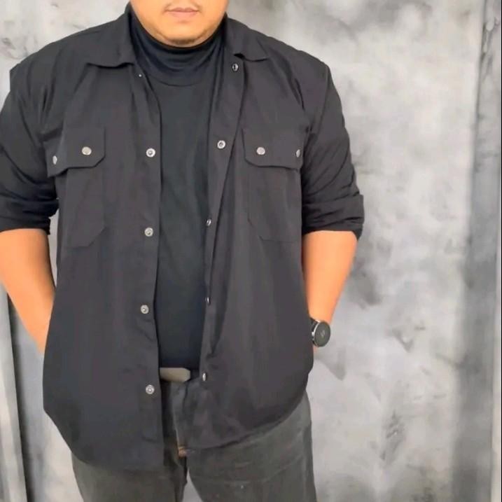 Jaket Pria Jumbo Casual 3XL 4XL 5XL  Kain Katun Semi Parka canvas nyaman oversized