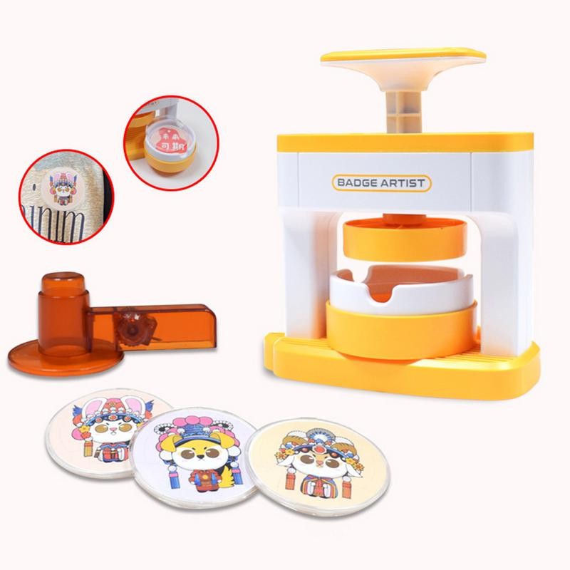 

Kid Badge Button Maker Machine with 48Pcs Button Parts+Picture+Circles Cutter DIYPin Badges Maker Machine Set for Children Gift