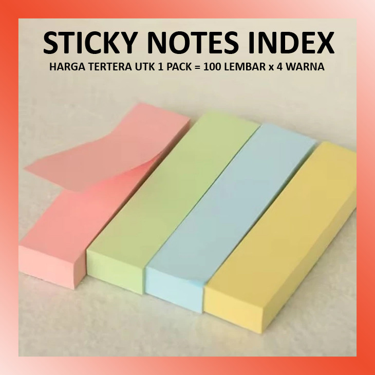 

LAMMORO > TG13 Sticky Notes INDEX Memo Polos 4 Warna Lucu Pastel Persegi Panjang Kecil Pengingat Kantor Sekolah 54C2
