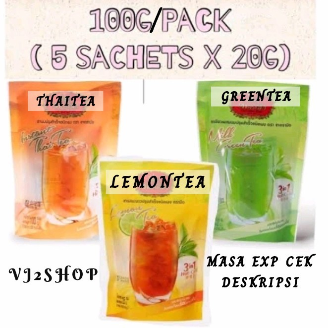 

Best Seller Thaitea chatramue instan 3 in 1 /isi 5pcs - GREEN TEA
