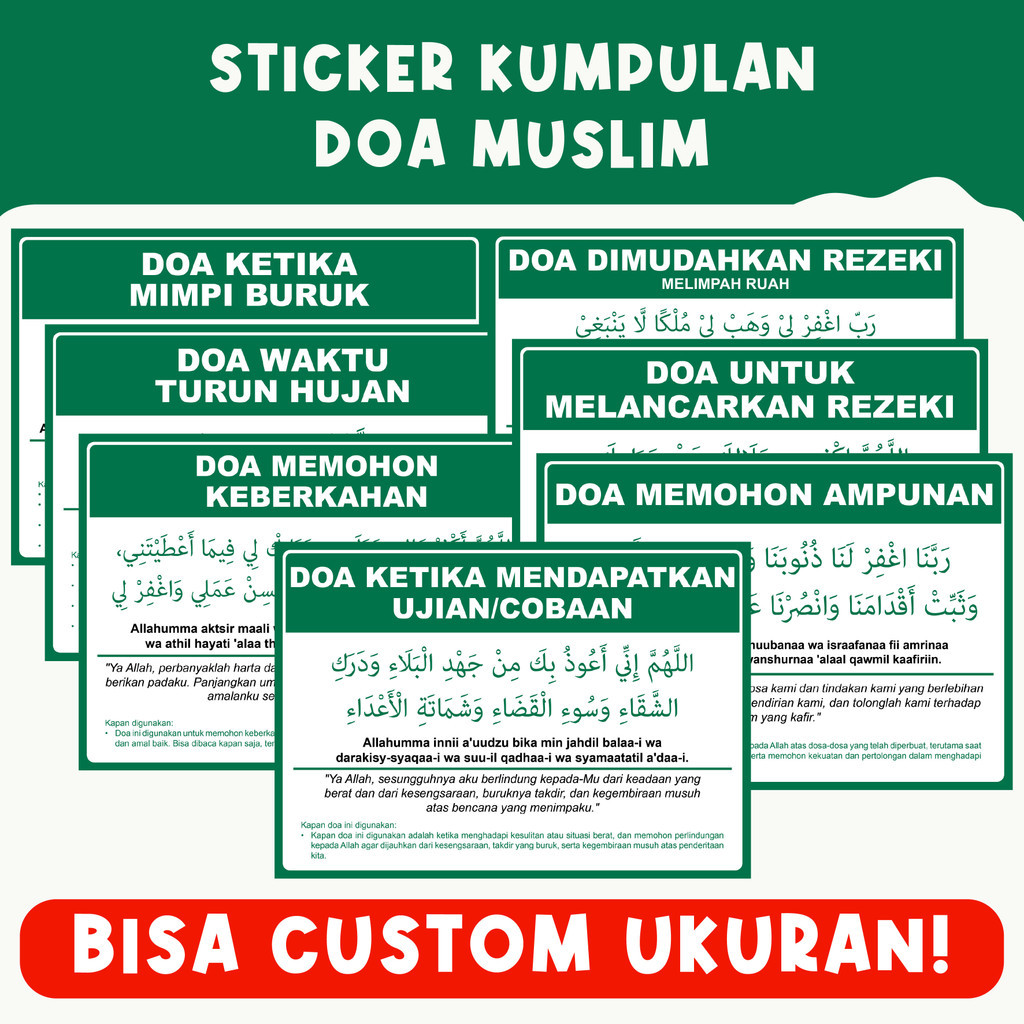 

Sticker Stiker Kumpulan Doa Muslim Dimudahkan Rezeki Bersin Doa untuk Anak Pasangan Mendapat Cobaan