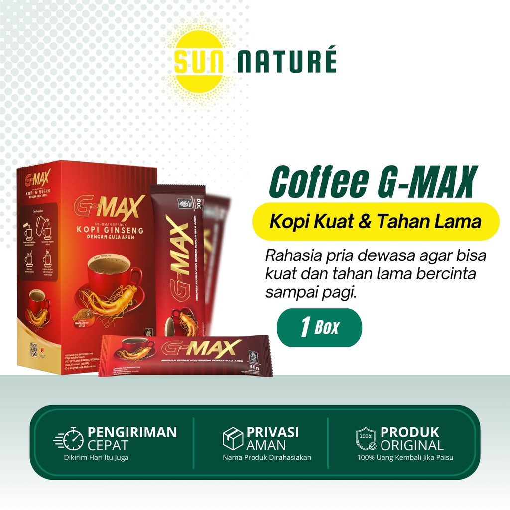 

G-MAX Kopi Ginseng Penambah Stamina Pria Dewasa Tahan Kuat Tahan Lama 1 BOX