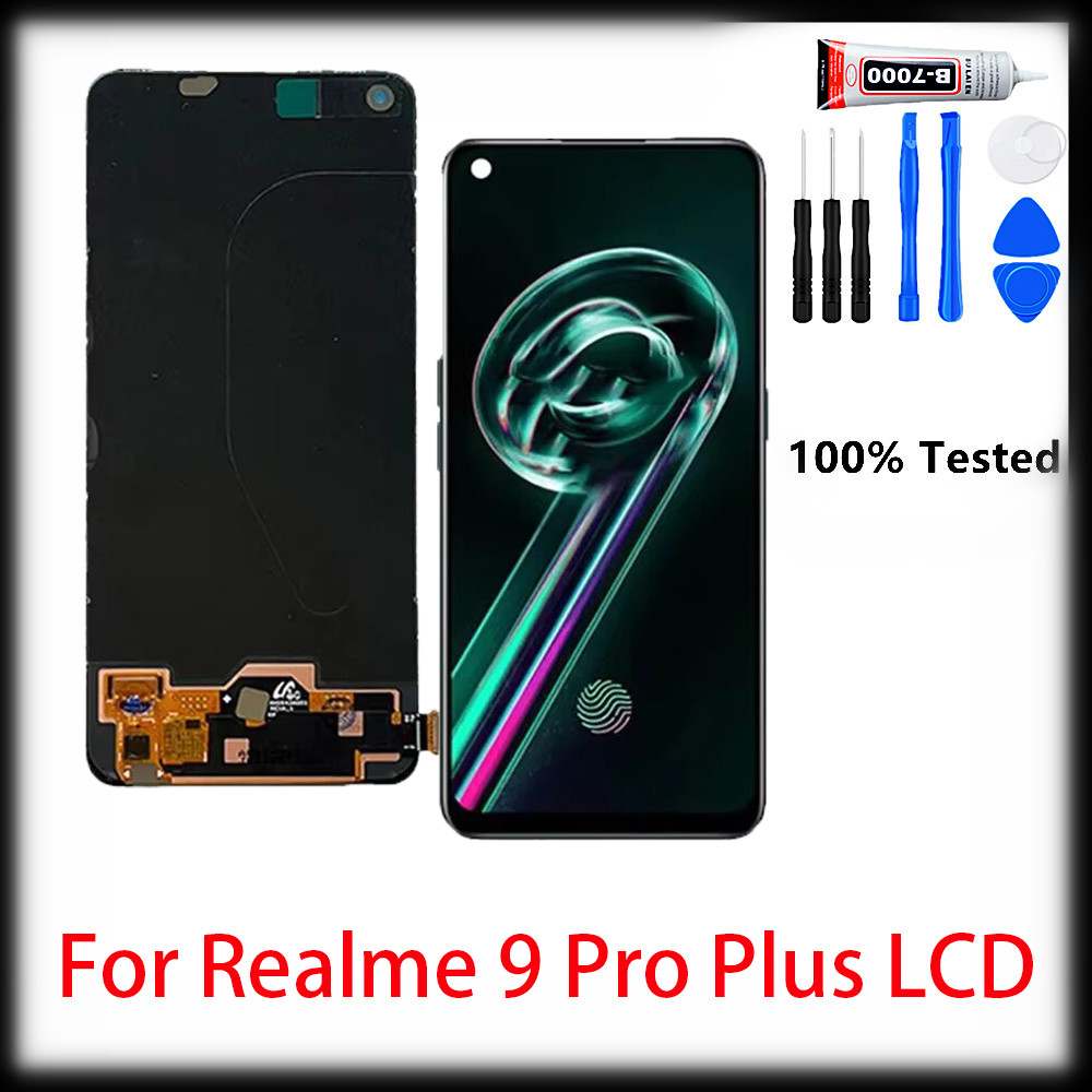 AMOLED  For OPPO Realme 9 Pro+ RMX3392, RMX3393 LCD Display Touch Panel Screen Digiziter For Realme 