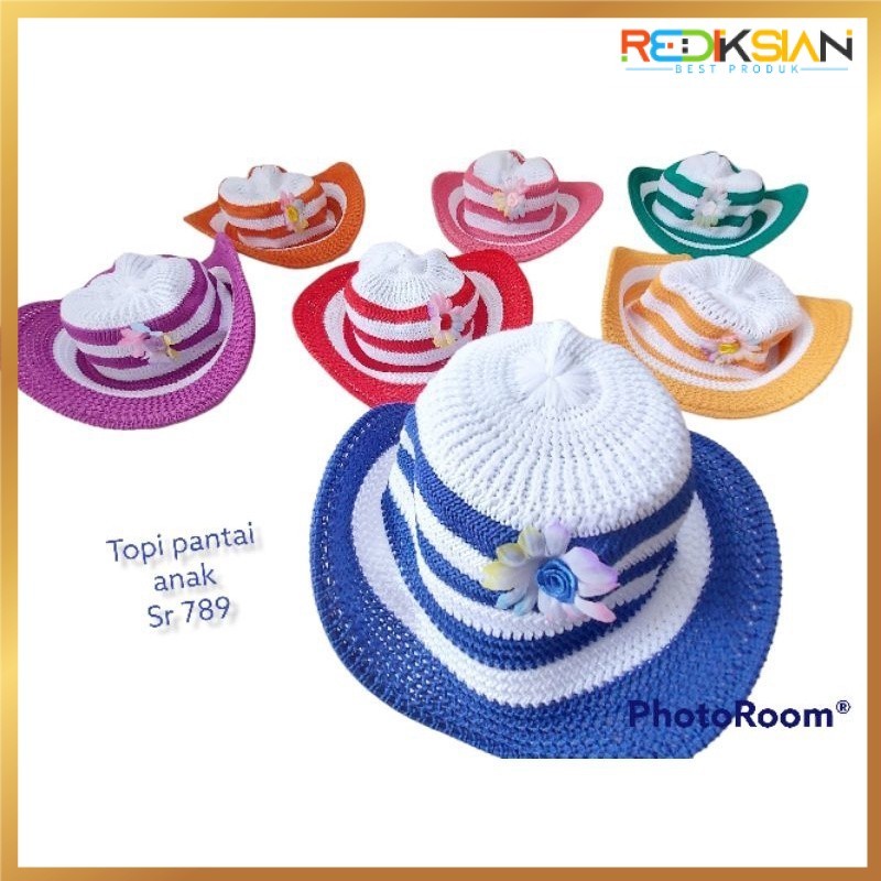 Topi Pantai Anak Perempuan | Topi Rajut Santai | Topi Anak Perempuan Pantai Berkualitas | Topi Anak 