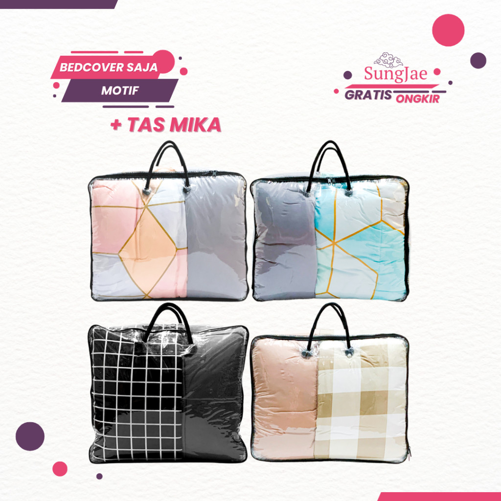 GT65R SUNGJAE BEDCOVER Bedcover Saja / Only Motif Aesthetic 160x230 | 180x230 | 200x230