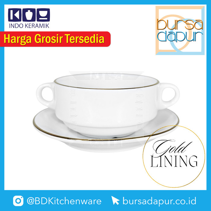 Indo Keramik Gold Lining Consomme Cup Saucer (CC/S) / Zuppa Soup Cup Saucer
