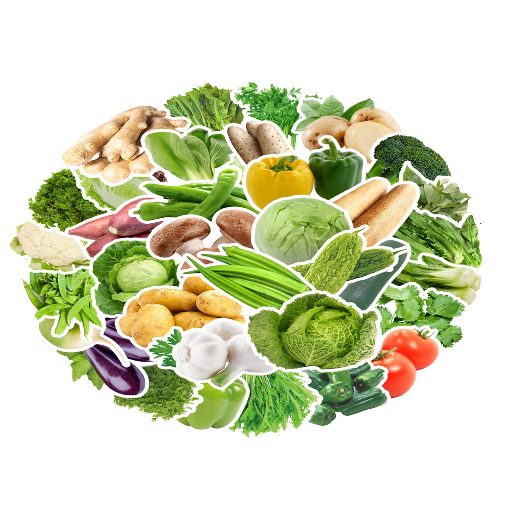 

50pcs Vegetable Ledger Stickers Cartoon Graffiti Stickers Cute Self-Adhesive Waterproof Vinyl Stickers