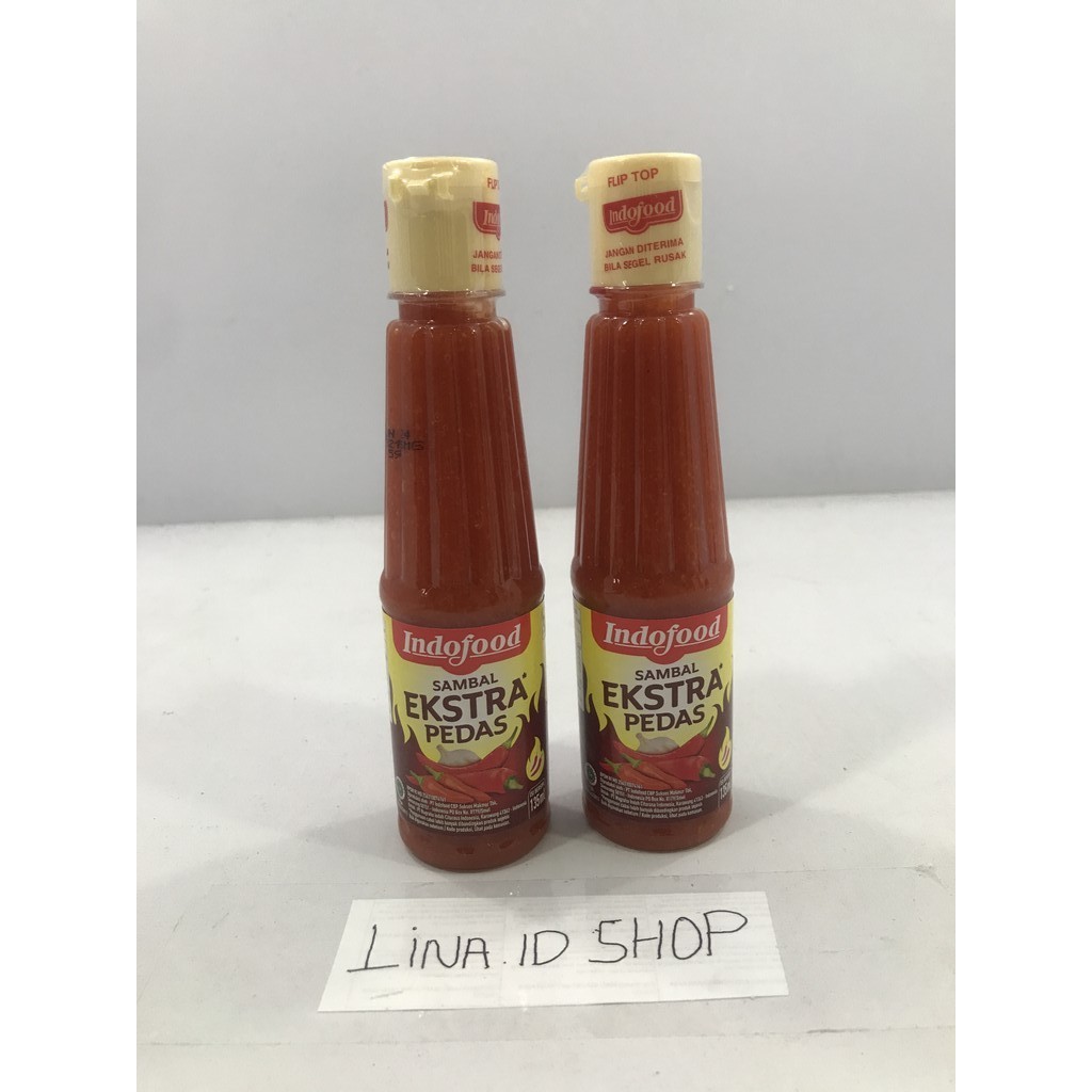 

2 pcs - Saus Indofood Sambal Extra Pedas Kemasan Botol 135ml / Saos Cabai