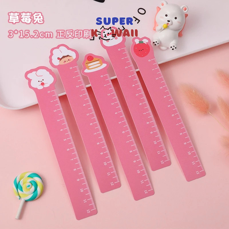 

Super Kawaii - [SK52] 1pack isi 5 pcs penggaris 12cm cartoon animal ruler bookmark bendable korean ruler student stationary untuk pelajar