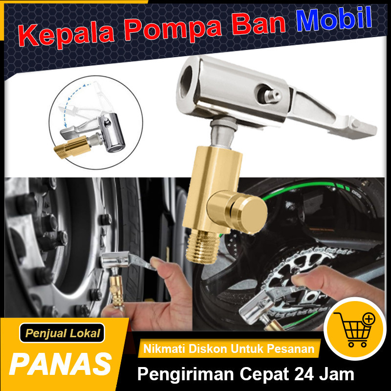 Pemasangan Pompa Inflator Ban Mobil Portabel Kepala Pompa Angin Pemasangan Pompa Tiup Pelepasan Cepa