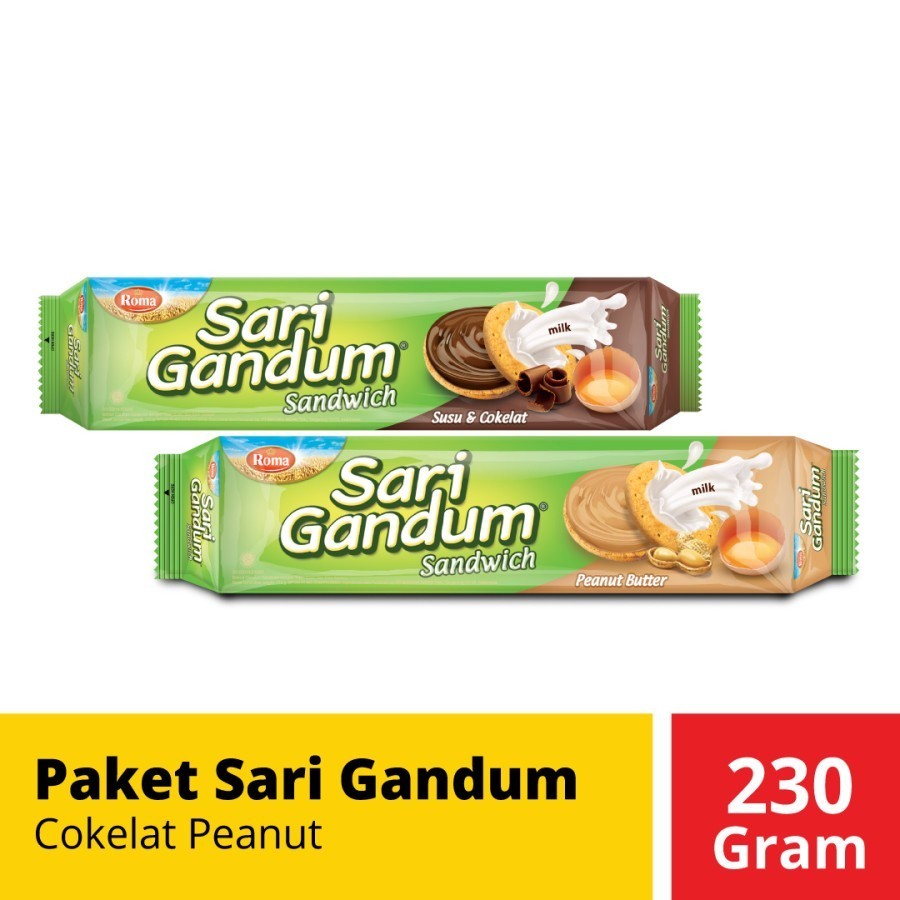 

Roma Sari Gandum Peanut / Coklat @115 Gr