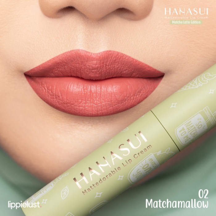 HANASUI MATTEDORABLE LIP CREAM - BIBIR & BLUSH ON - LIP & CHEEK - 02 MATCHAMALLOW