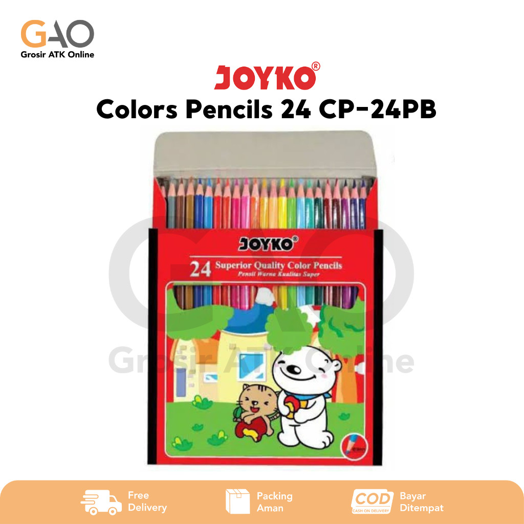 

Pensil Warna Kualitas Super Panjang 24 Warna Joyko CP-24PB