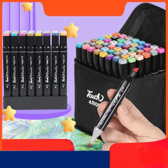 

Set Colour Marker Pen, TOUCH Spidol marker 2 Sisi, Set Spidol berwarna