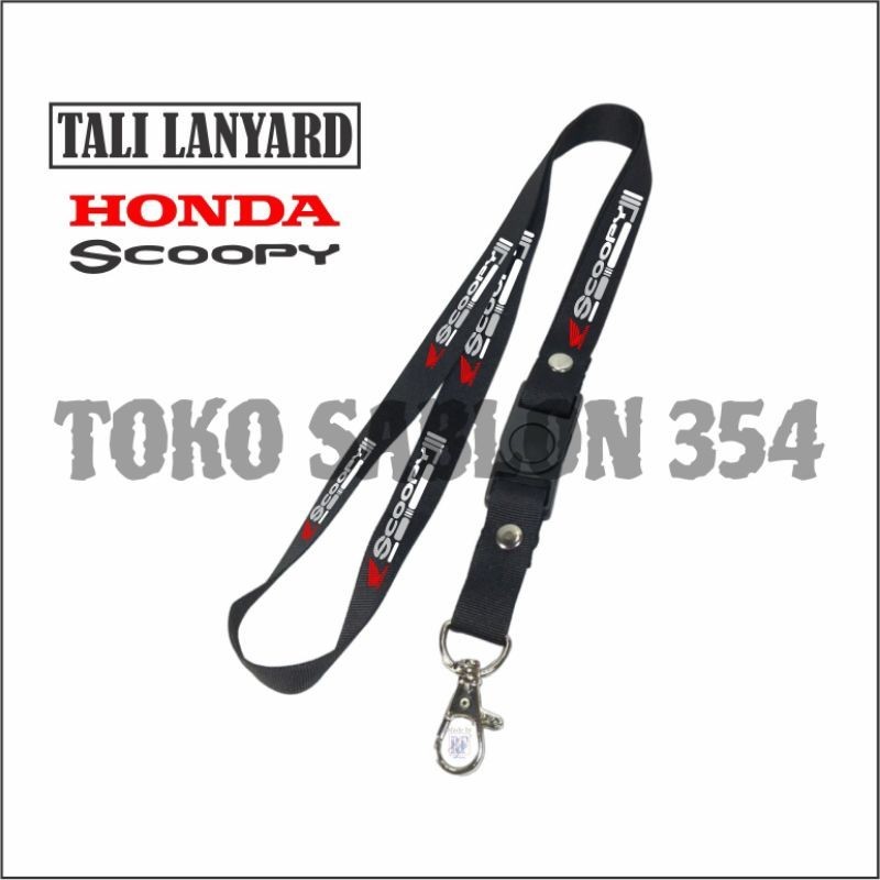 

Gantungan kunci SCOOPY tali lanyard merek motor gantungan leher id card name tag By Ews.co
