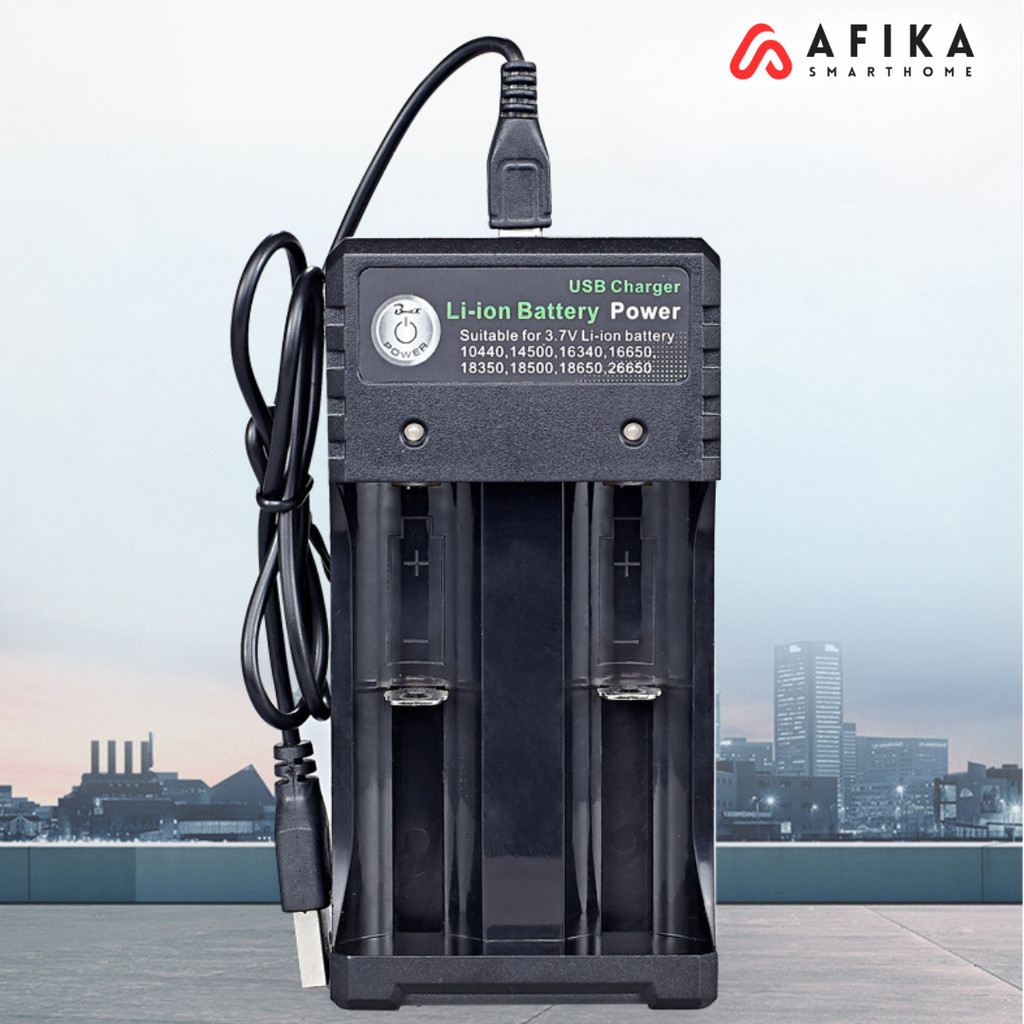 Charger Baterai 14500 18650 18500 26650 2 Slot