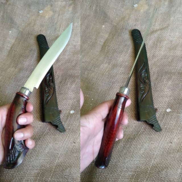 Pisau Dapur Baja Serbaguna Baja Kayu Ukir Tradisional