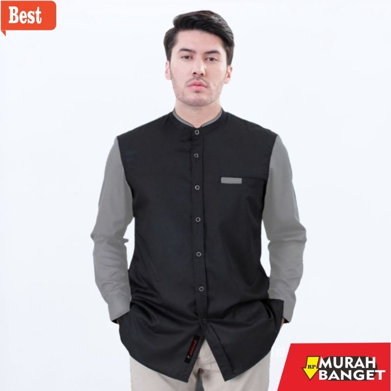 Baju muslim lengan panjang- Kemeja Koko Polos Alshad - Kemeja Alisan - Koko Cardinal - Koko Alisan -