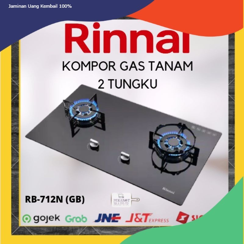 Rinnai Kompor Gas Tanam Rinnai Kompor Gas 2 Tungku Rinnai RB-712N (GB)