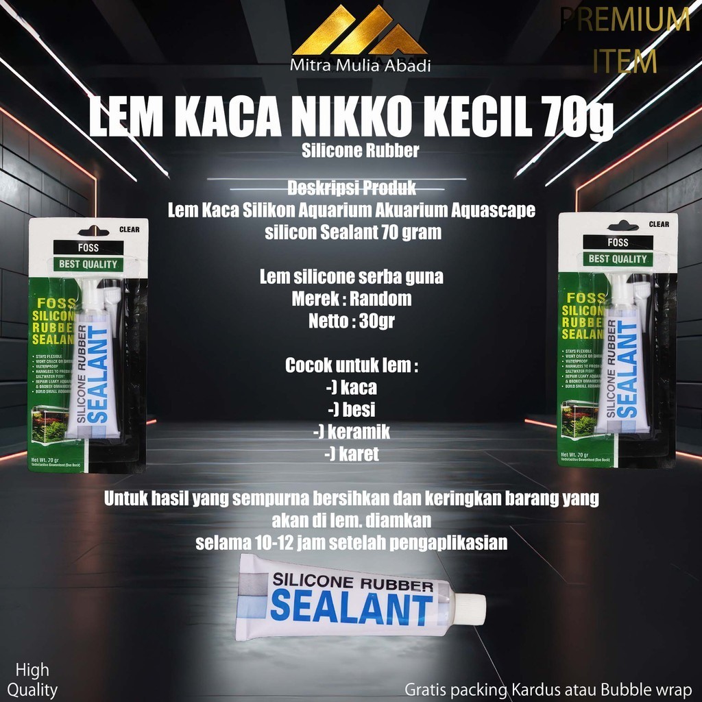ID LEM KACA AQUARIUM 70GR / LEM SEALANT AQUARIUM / LEM KACA SILIKON BENING TUBE