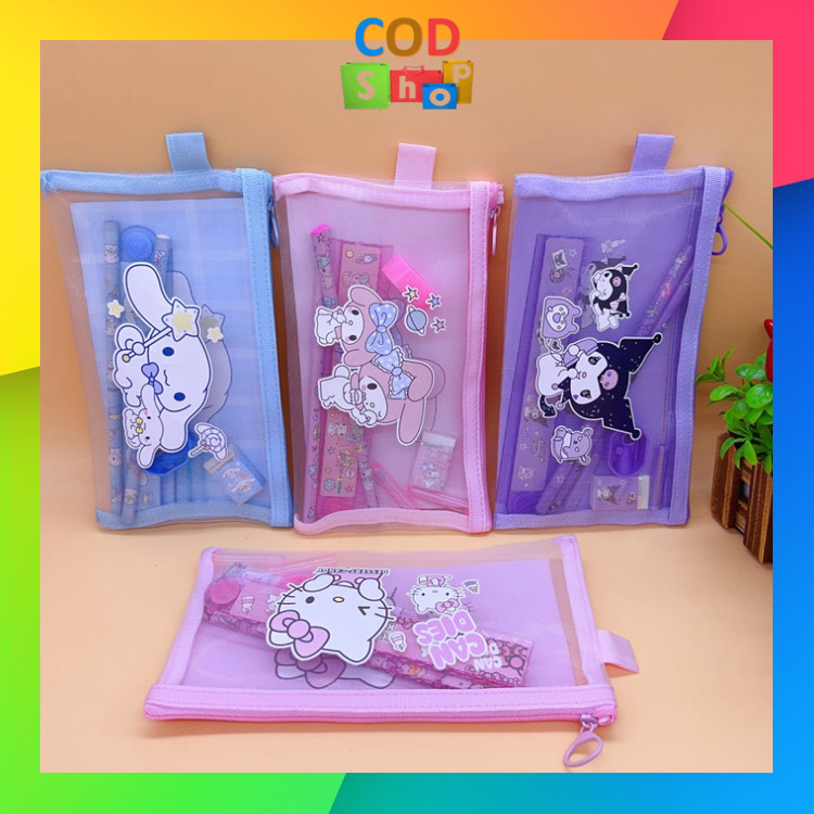 

COD - S6150 Pouch Set Alat Tulis Ziplock / Paket Alat Tulis Motif Sanrio / Tempat Pensil Karakter Lucu / Set Alat Tulis 7 in 1