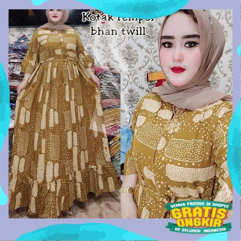 gamis jumbo ld 120 motif beras/pink fanta