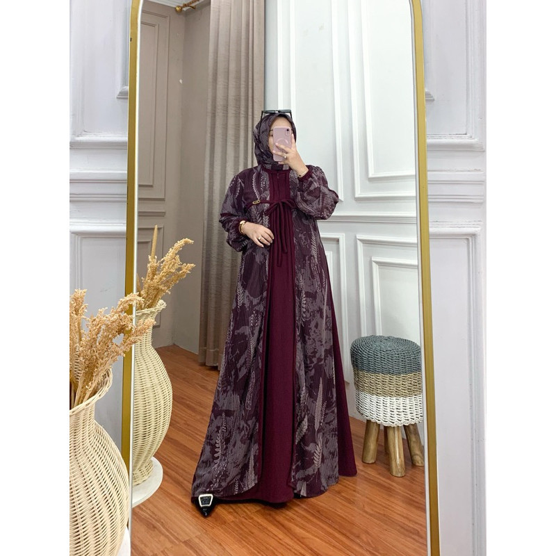 Gamis Couple Shafira set Jilbab Segi empat