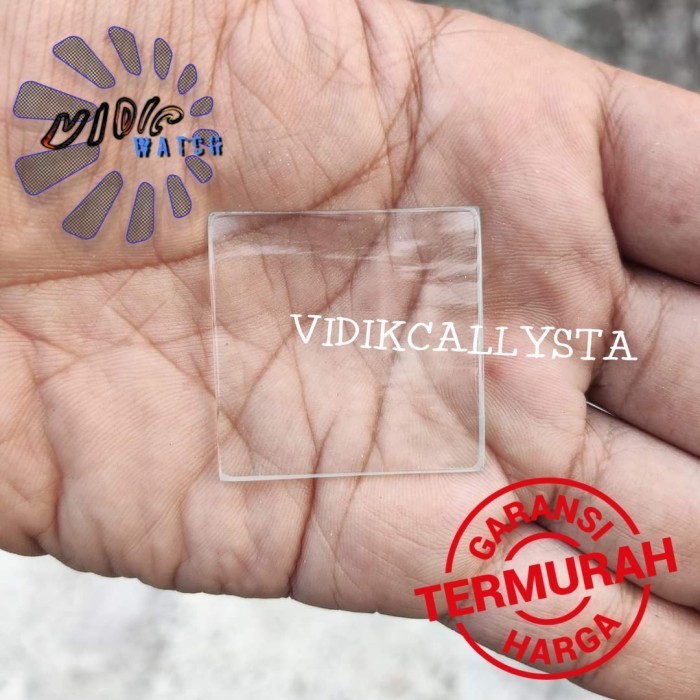KACA MINERAL CEMBUNG DATAR JAM TANGAN KOTAK 26 29 30 34 38 45 MM GLASS - 38 MM