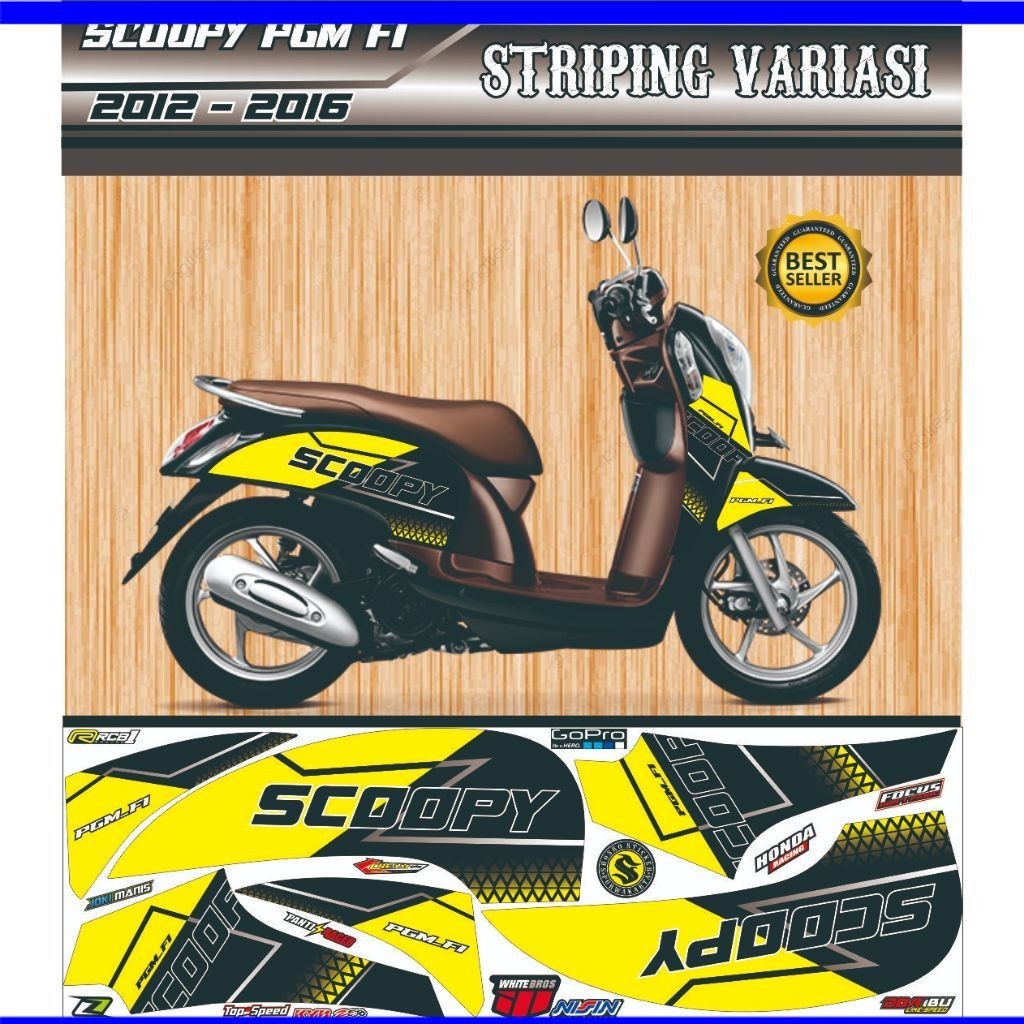SETRIPING/ STRIPING SETIKER SCOOPY FI OLD 2012 2013-2016 VARIASI LIST MOTOR DESAIN MINIMALIS MOTOR H