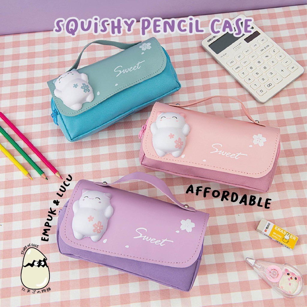 

Squishy Fluffy and Cute Pencil Case Empuk Jelly l Travel Case l Kotak pensil besar l Pudding l Make Up Pouch l Kotak Make up dan Skincare l Aesthetic l Storage besar l Penyimpanan banyak l Kotak Penyimpanan l Kotak pensil make up besar l Muat banyak