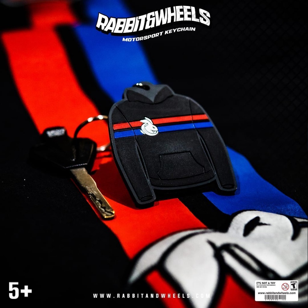 KEYCHAIN STRIPE RABBIT AND WHEELS