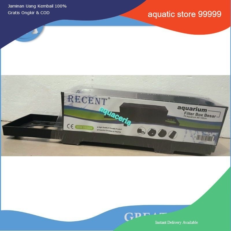 filter box kosong besar recent fit aquarium 80 - 100 cm filter gantung