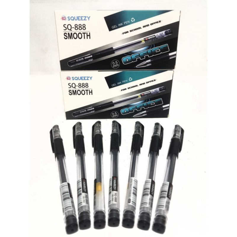 

Harga Grosir (1kotak/12pcs) Pulpen Gel Pen SQUEEZY SQ-888
