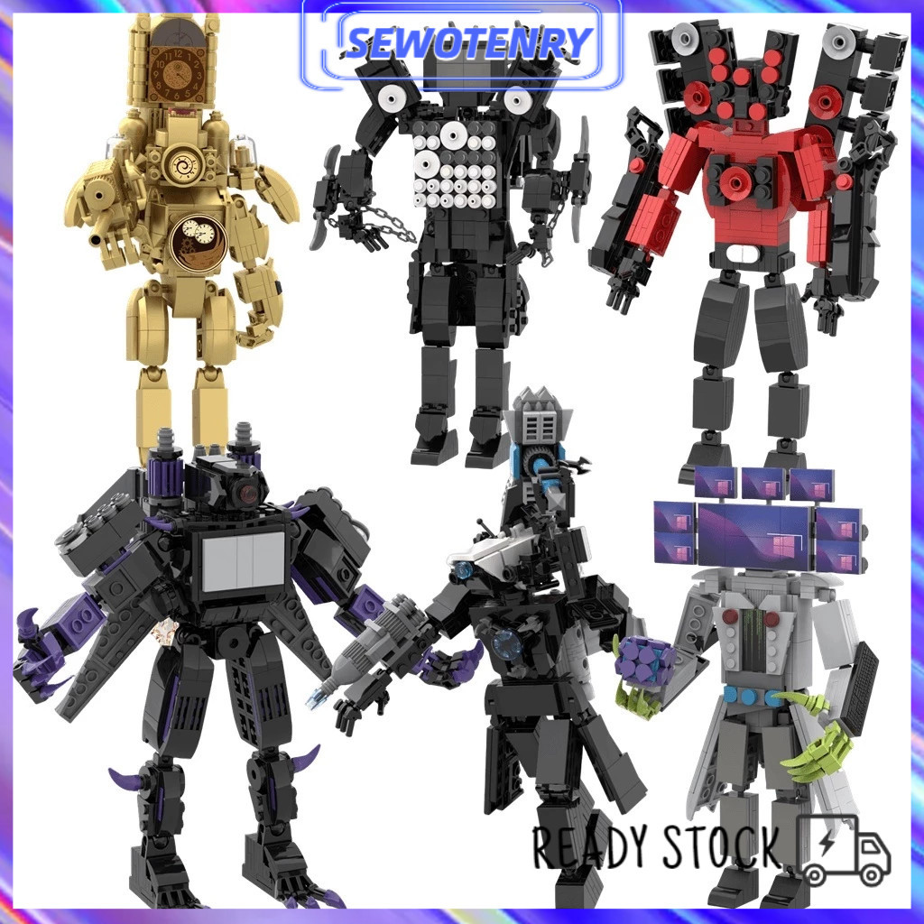 Moc Skibidi Toilet Titan King Monitor Model Building Blocks Mainan LEGO Edukasi Titan TV Man/Titan c