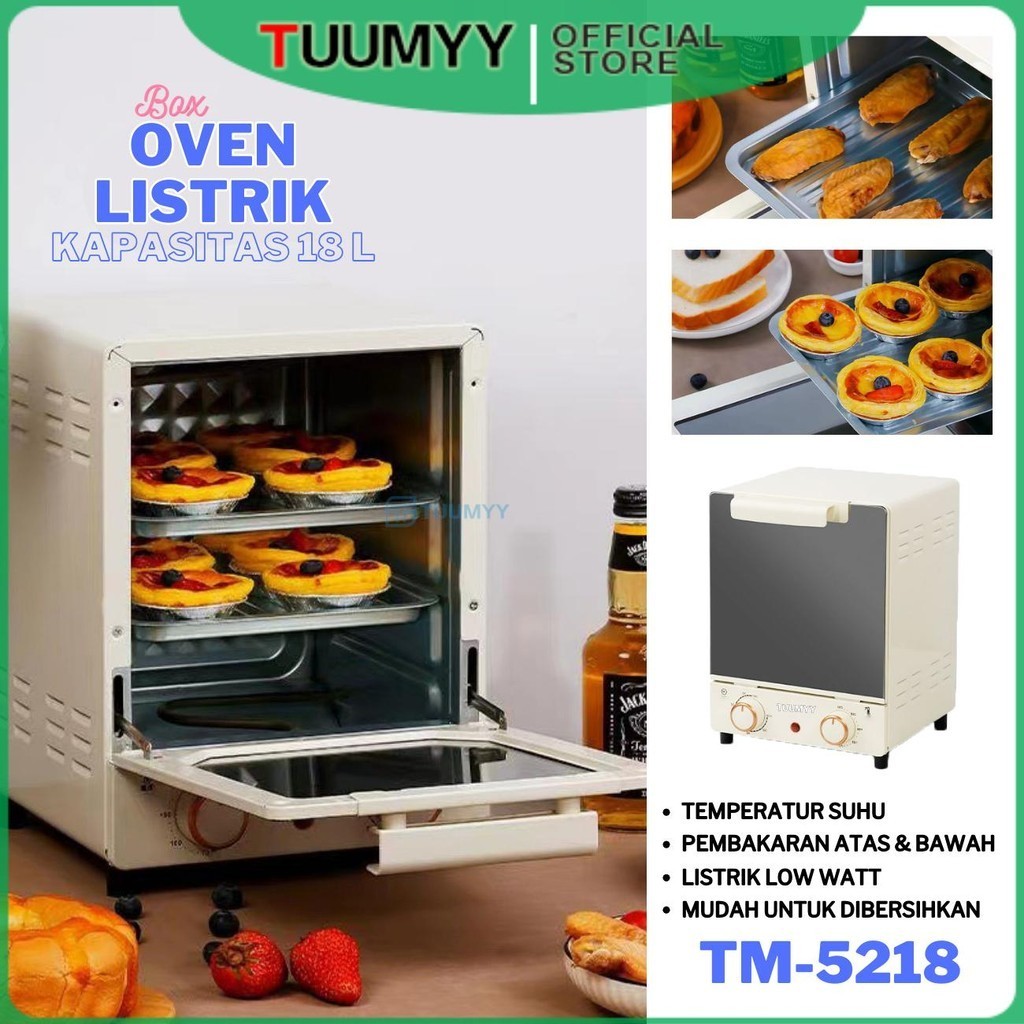 [COD] OVEN LISTRIK 18 LITER OVEN PEMANGGANG MULTIFUNGSI PEMANGGANG SERBAGUNA TM-5218L