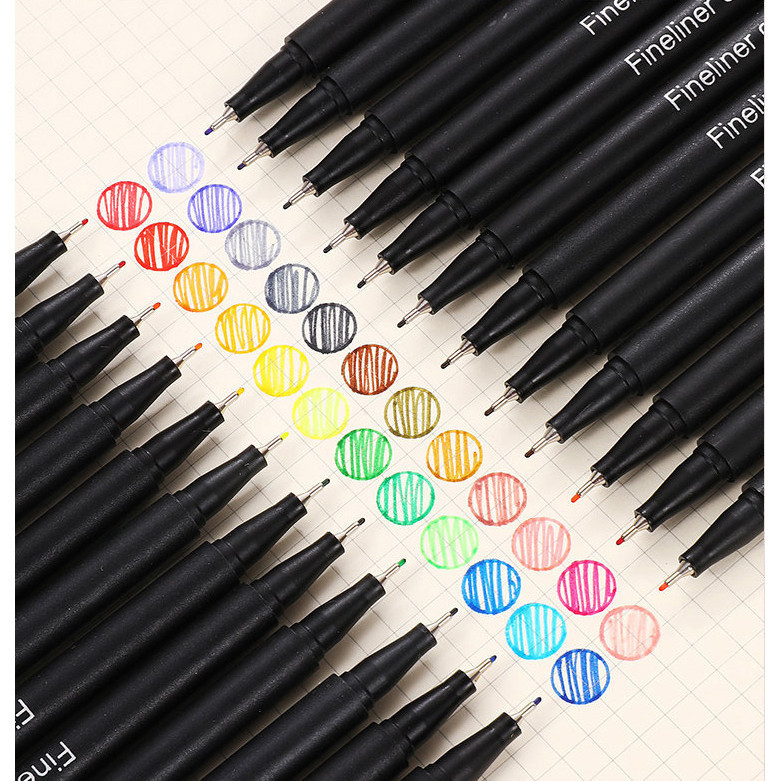 

Pulpen & Spidol Warna Menggambar & Mewarnai - Tlevino Pena Warna Drawing Pen Fine Point Art Watercolor 0.4mm 12 Color - TV4