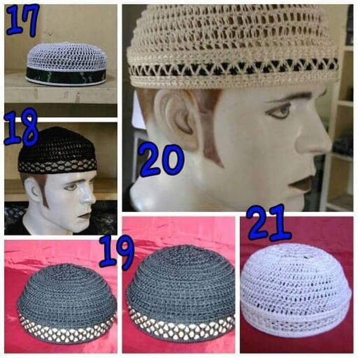 ✨MURAH✨ -peci rajut assalam model bulat . kopiah . kopyah . peci bulat best