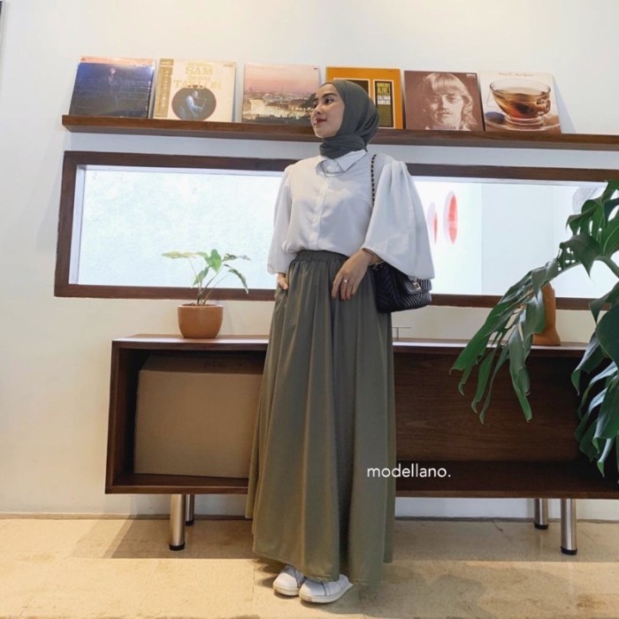 bawahan rok muslim wanita - mustard