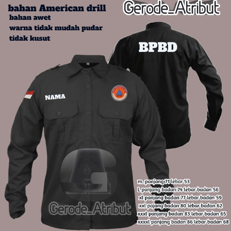 kemeja pdl bpbd / kemeja bpbd/ baju kemeja bpbd/seragam bpbd