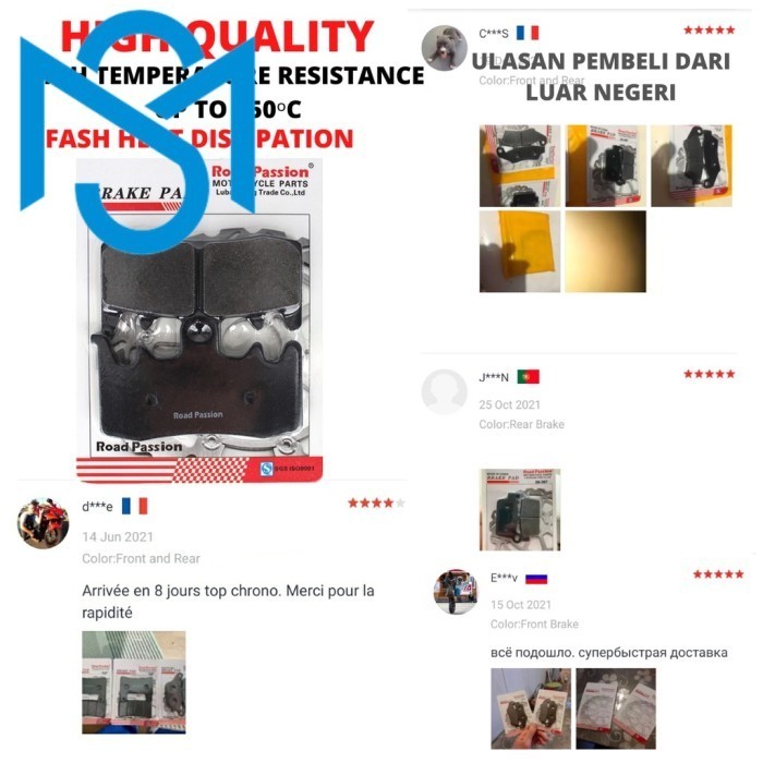 Kampas rem Pengganti Brembo M4 P32 Pitch 100mm Universal M432 P32 OEM