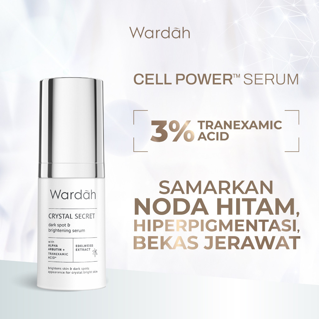 Wardah Crystal Secret Dark Spot & Brightening Serum 20 ml - Serum dengan Ekstrak Edelweiss - Mencera