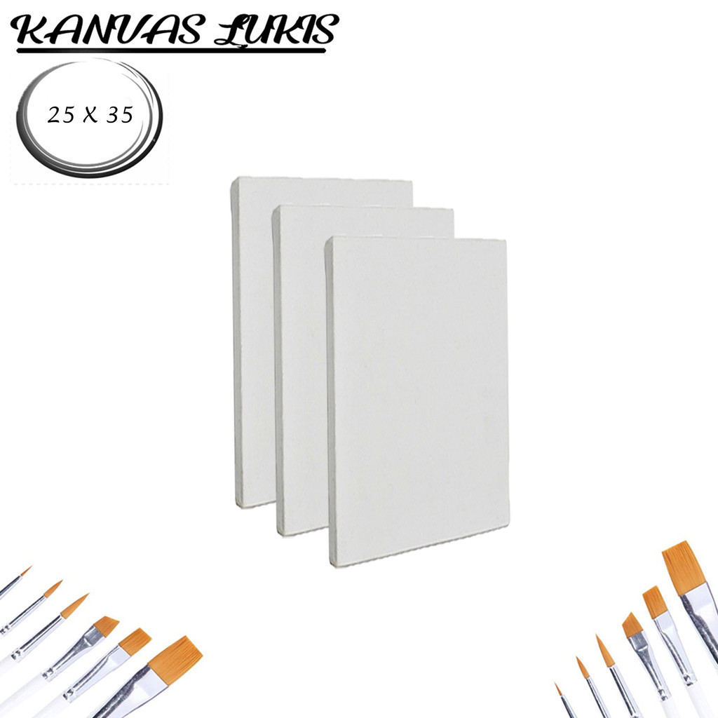

Kanvas Lukis 25 X 35 Stretched Canvas LION Medium Texture FREE GESSO