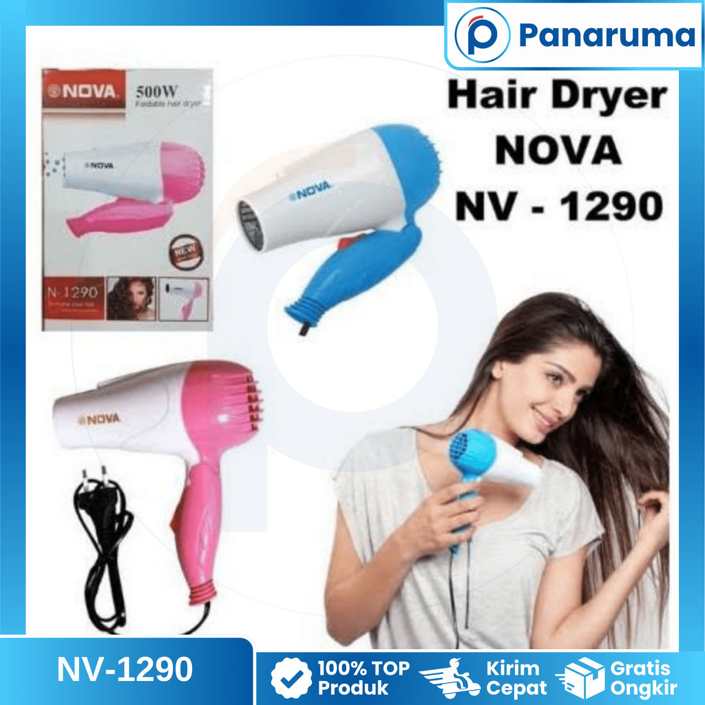 Nova Alat Pengering Rambut / Hair Dryer Murah Meriah 350 Watt NV-1290