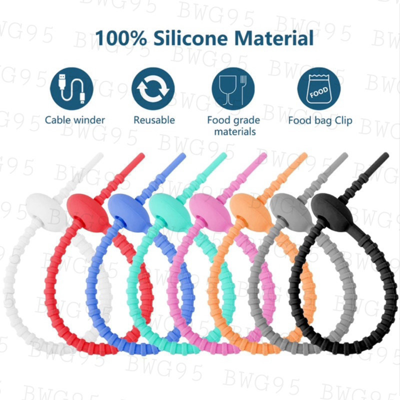 Pengikat Kabel Ties Silicon / Silikon Cable Organizer / Kabel Ties Silikon