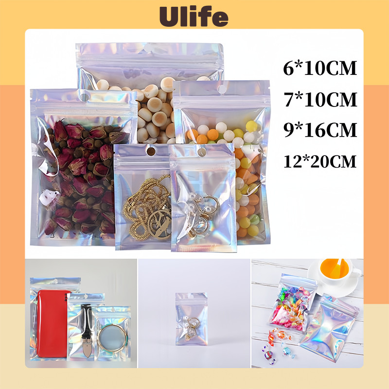 

Plastik Ziplock Souvenir/Accessories / Plastik Klip Aksesoris Flat / Plastik Souvenir / Rainbow Plastik Klip Packaging / Ziplock Hologram Foil