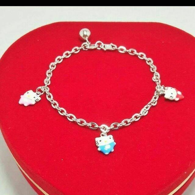 GELANG TANGAN / KAKI ANAK / BAYI / BALITA PERAK 925 LAPIS EMAS PUTIH