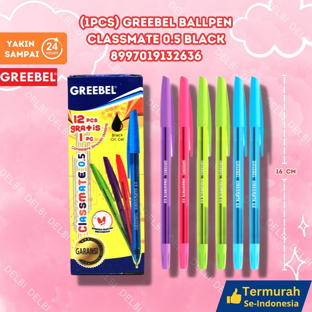 

GREEBEL BALLPEN CLASSMATE 0.5 BLACK/Pen/Pulpen/Bolpoint utk atk kantor kerja kuliah anak (1PCS) GREEBEL BALLPEN CLASSMATE 0.5 BLACK