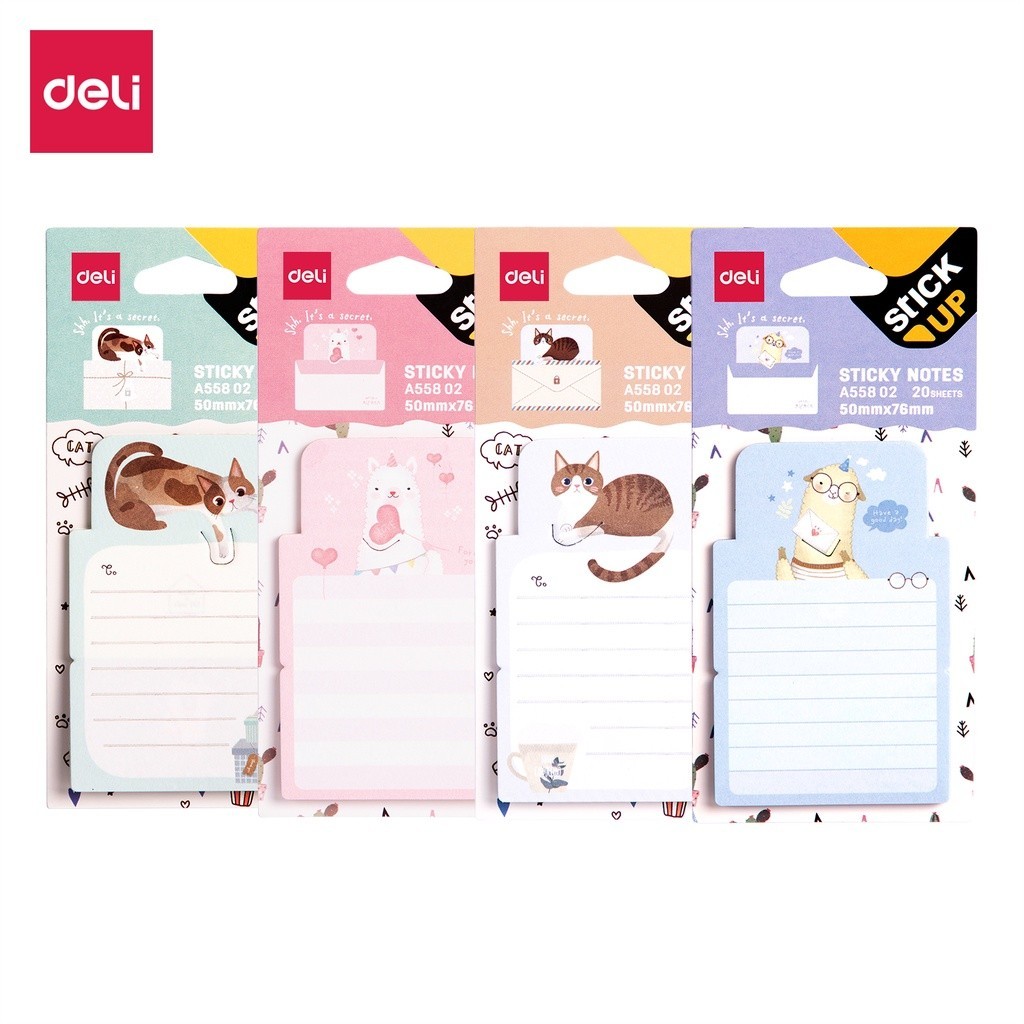 

Deli Sticky Notes 76 × 50mm 20 sheet Animal - EA55802