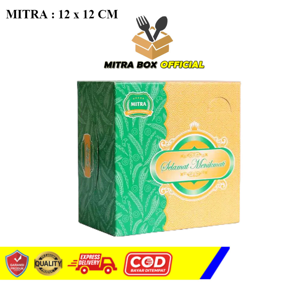 

Dus Box Snack Kotak Kue Roti Dus Kue Motif Mitra ukuran 12x12cm DUS MITRA ISI 100PCS