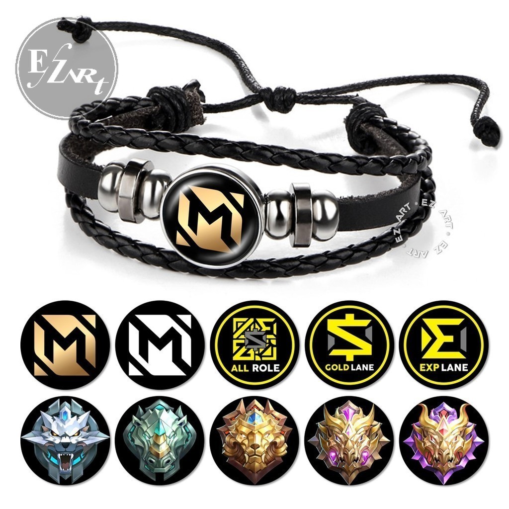 Gelang Gamer MLBB Mobile Legends Role Rank Keren Tali Kulit Kepang Multilayer [EZ Art]